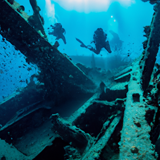 A photo capturing divers exploring the famous Satil wreck in Eilat.